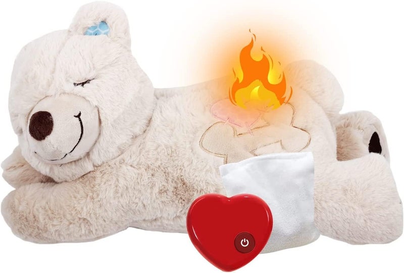 ALL FOR PAWS Puppy Soothing Heartbeat Bear Comfort Dog Sleep Aid Plush Toy for Crate Training - Image 4